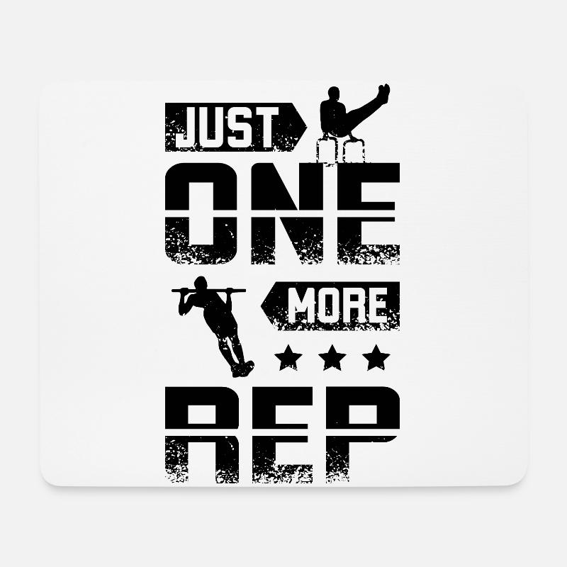 One more rep Calisthenics - Mousepad (Querformat) - Weiß