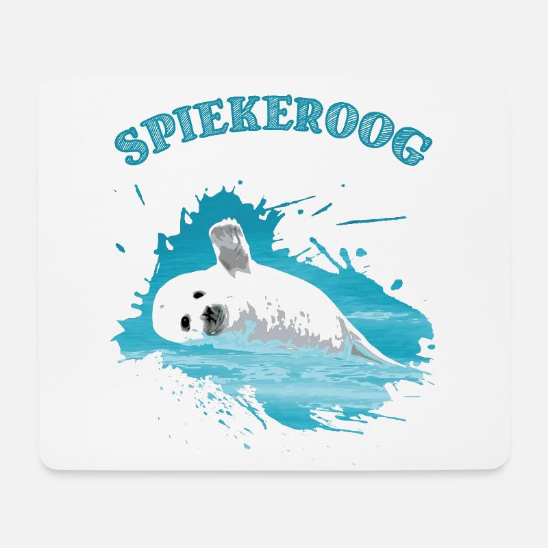 Spiekeroog Urlaub Nordsee Insel Robbe Seehund - Mousepad (Querformat) - Weiß