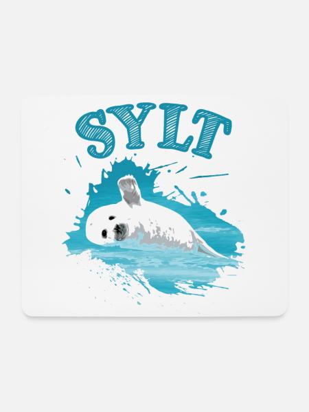 Sylt Urlaub Nordsee Insel Robbe Seehund - Mousepad (Querformat) - Weiß