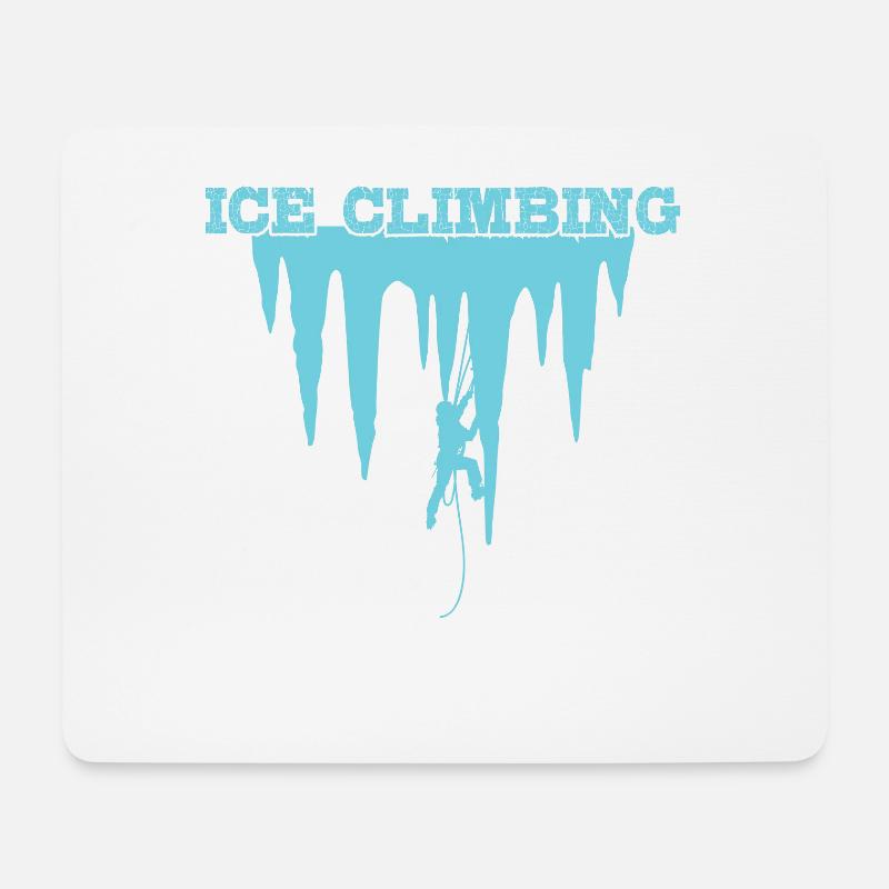 Ice Climbing Extremsport Eisklettern - Mousepad (Querformat) - Weiß