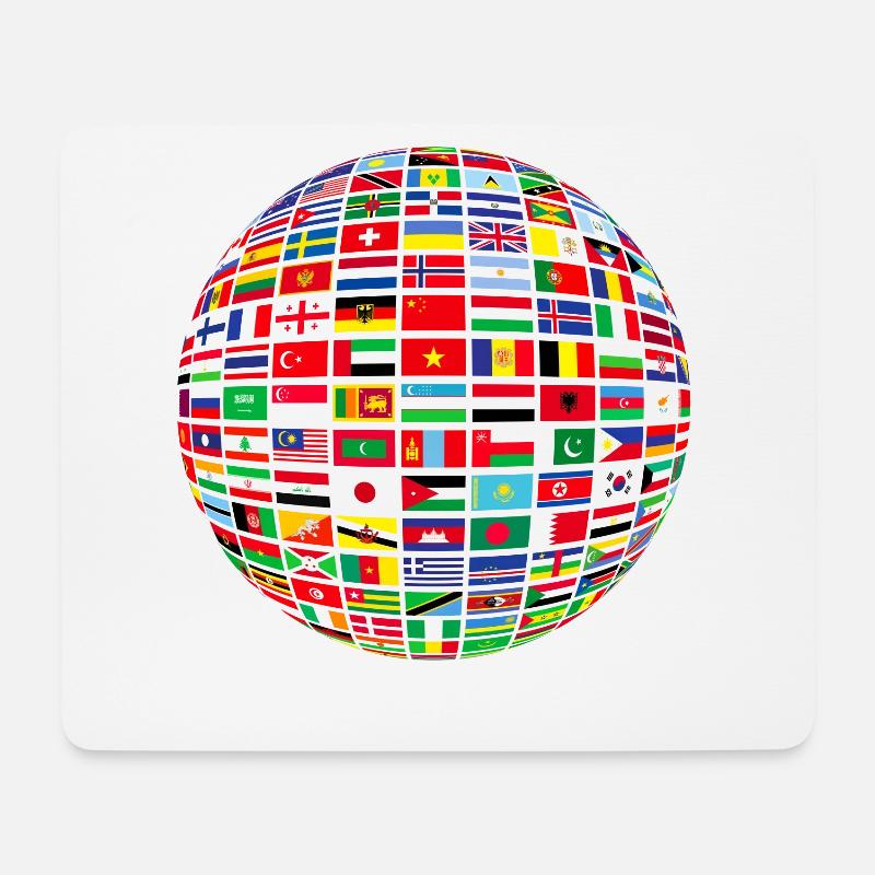 schönes Friede alle Fahnen "gegen Rassismus" - Mousepad (Querformat) - Weiß