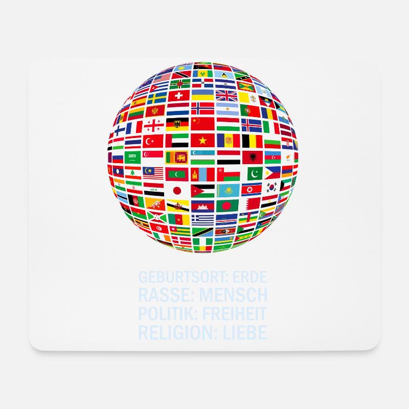 schönes Friede alle Fahnen "gegen Rassismus" - Mousepad (Querformat) - Weiß