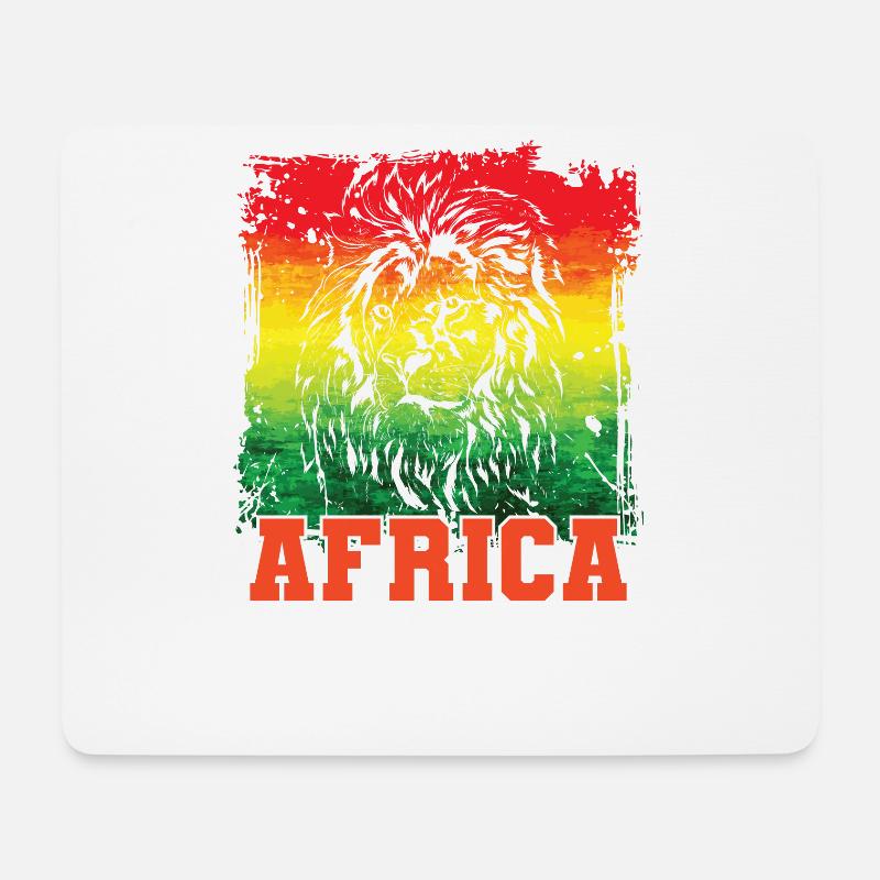 Löwe Bevölkerung Kontinent Afrika Karte - Mousepad (Querformat) - Weiß
