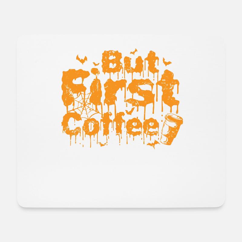 But first Coffee Halloween Brauch USA - Mousepad (Querformat) - Weiß