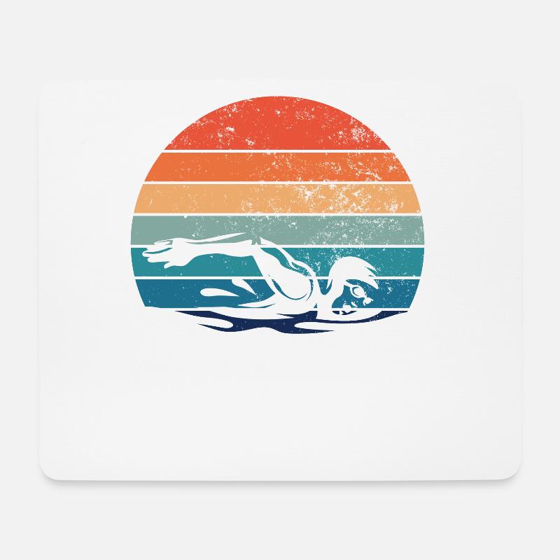 Schwimmen Trainer, Coaches Schwimmerin Schwimmer - Mousepad (Querformat) - Weiß