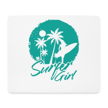 Surfer Girl Surf Sports nautiques Vent - Tapis de souris (format paysage) - blanc - Devant