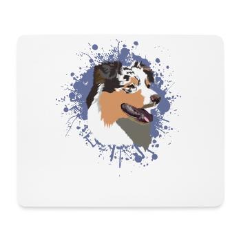Hund Australian Shepherd Haustier Zucht - Mousepad (Querformat) - Weiß - Vorne