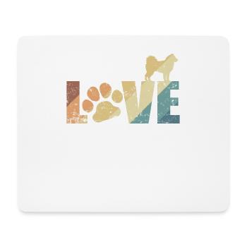 Love with Paw Alaskan Malamute Pet - Tapis de souris (format paysage) - blanc - Devant