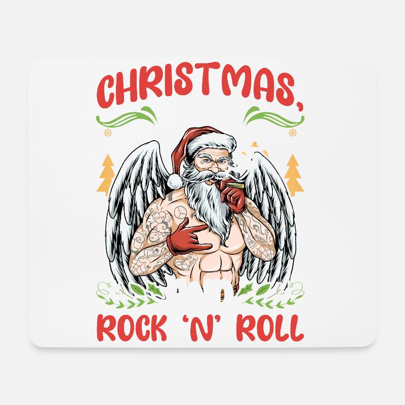 Heavy Hard Metal Weihnachten, Liebe Rock 'n' Roll - Mousepad (Querformat) - Weiß