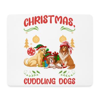 Dog Pug Animal Love Noël, l’amour et les chiens - Tapis de souris (format paysage) - blanc - Devant