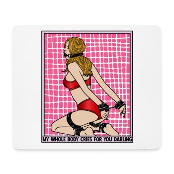EROTIC GIRL SEXY BALL GAG SUBMISSION BONDAGE - Mouse Pad (horizontal) - white - Front