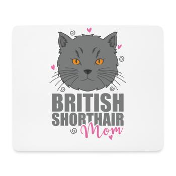 British Shorthair Maman Cat Pet - Tapis de souris (format paysage) - blanc - Devant