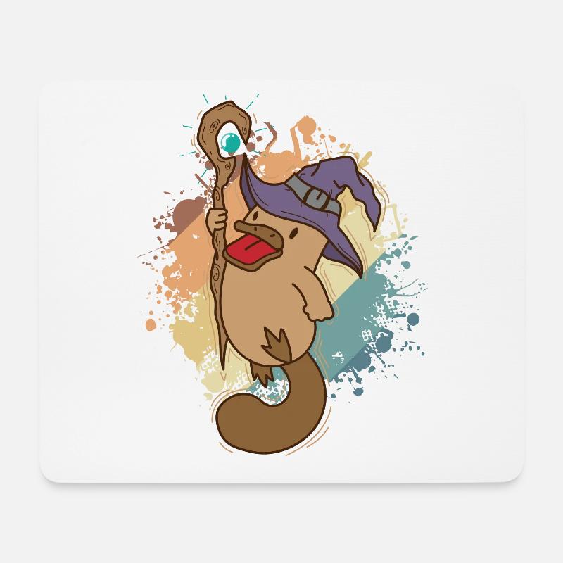 Schnabeltier als Zauberer Australien - Mousepad (Querformat) - Weiß