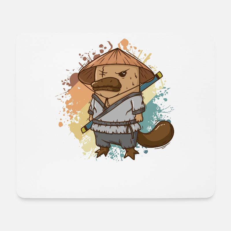 Schnabeltier als Ninja Outback Australien - Mousepad (Querformat) - Weiß