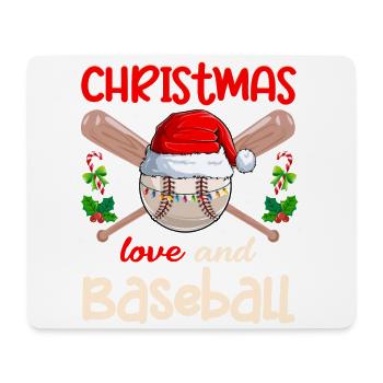 Joueur de baseball Club Amour de Noël - Tapis de souris (format paysage) - blanc - Devant