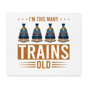 4ème anniversaire, 4 ans trains Lok Kids Boy Boy train - Tapis de souris (format paysage) - blanc - Devant