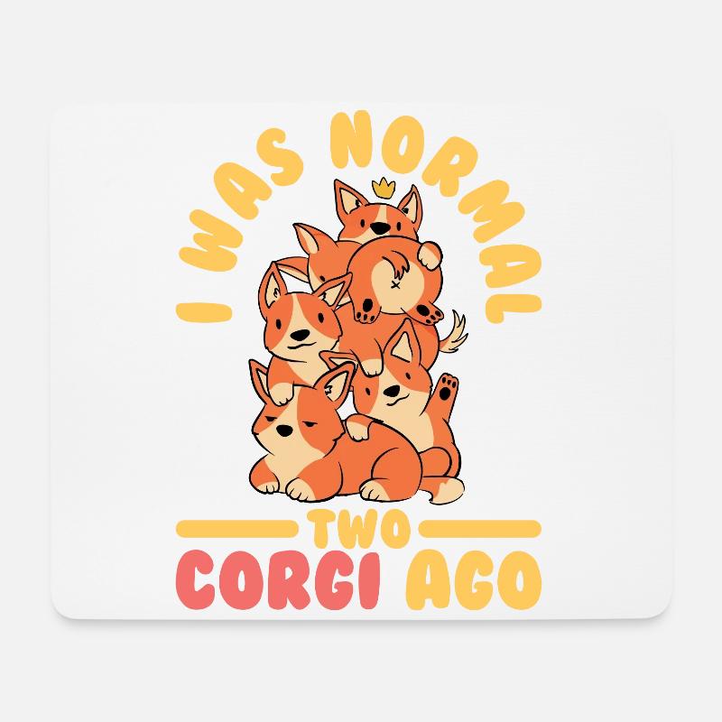 Corgi two Corgi ago- Corgi Geschenk - Mousepad (Querformat) - Weiß