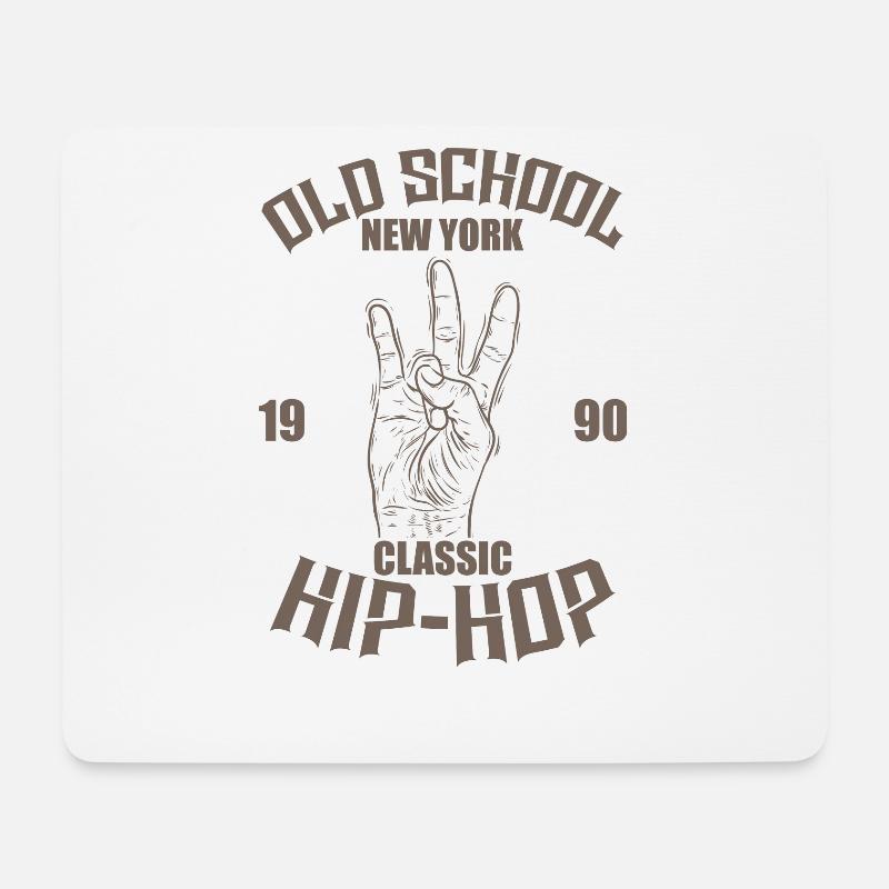 Old School New York 1990 Classic Hip Hop Rap - Mousepad (Querformat) - Weiß