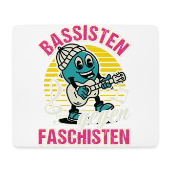Bassisten gegen Rassisten Bassspieler gegen Rechts - Mousepad (Querformat) - Weiß - Vorne