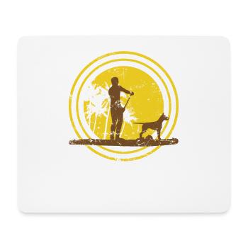 SUP mit meinem Hund Stand up Paddle Balance - Mousepad (Querformat) - Weiß - Vorne