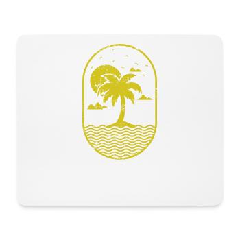 Palm tree on an island holiday beach - Mouse Pad (horizontal) - white - Front