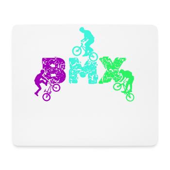 Tenue de vélo vintage, vélo urbain freestyle BMX - Tapis de souris (format paysage) - blanc - Devant