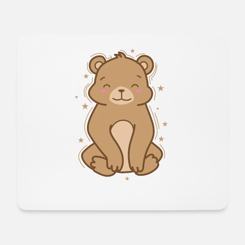 Bär macht Yoga Wald Tier - Mousepad (Querformat) - Weiß