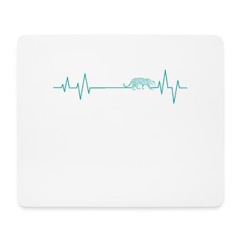 Heartbeat line for leopard big cat - Mouse Pad (horizontal) - white - Front