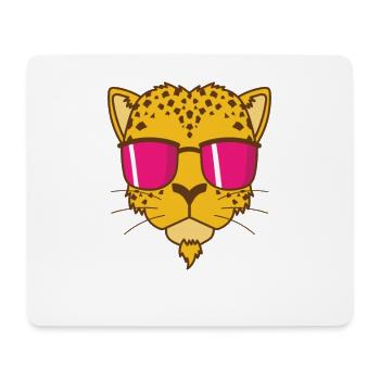 Cool léopard avec lunettes de soleil Big Cat - Tapis de souris (format paysage) - blanc - Devant
