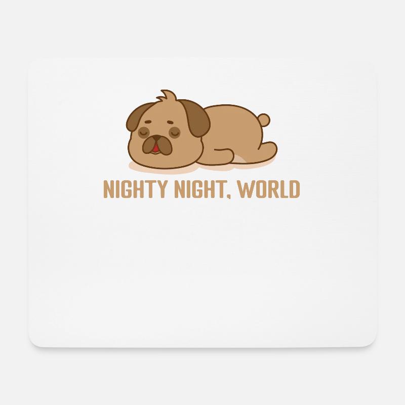 Nighty Night, World Pyjama Schlafanzug - Mousepad (Querformat) - Weiß
