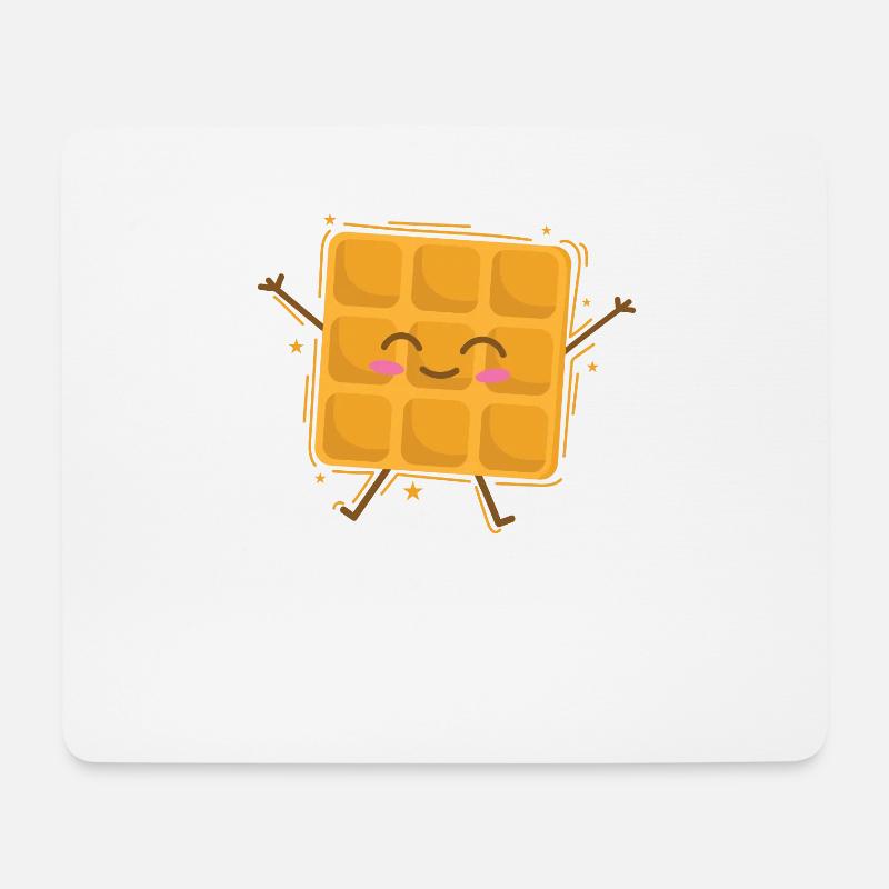 lustige Waffel Gebäck Bäcker Teig - Mousepad (Querformat) - Weiß
