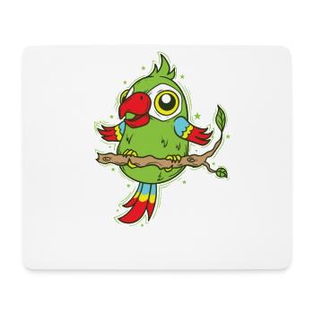 Papagei auf einem Baum Vogel exotisch Tier - Mousepad (Querformat) - Weiß - Vorne