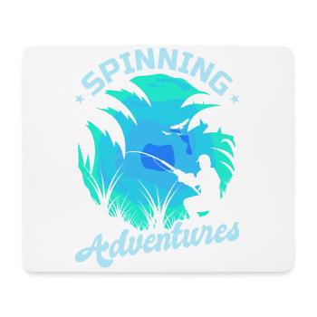 Angel, Angler, Fischer Fischen und Hecht Angeln - Mousepad (Querformat) - Weiß - Vorne
