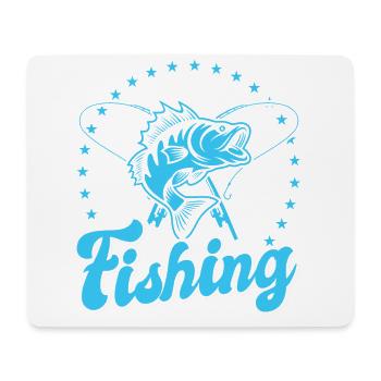 Fishing, Angler, Fisherman Fishing and Pike Fishing - Mouse Pad (horizontal) - white - Front