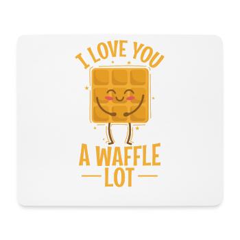 I Love You a Waffle Lot Teig Gebäck Snack - Mousepad (Querformat) - Weiß - Vorne