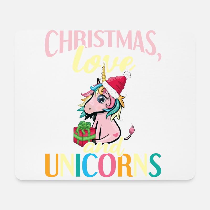 Einhorn Pferde Reitern Weihnachen Liebe Reiten - Mousepad (Querformat) - Weiß