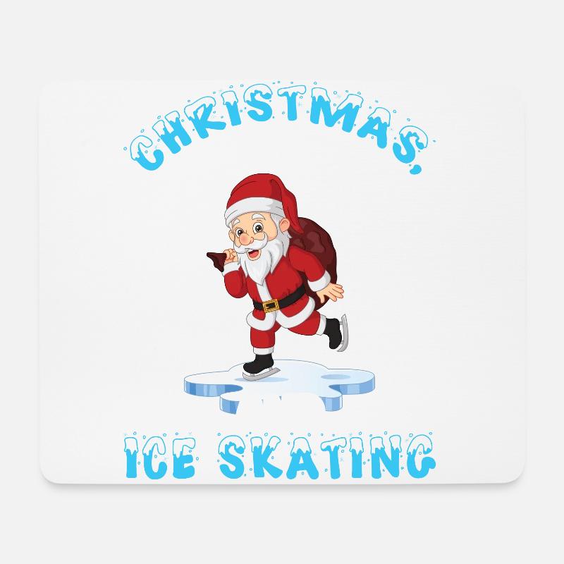 Eislaufen Eiskunstlauf Santa Weihnachten Liebe - Mousepad (Querformat) - Weiß