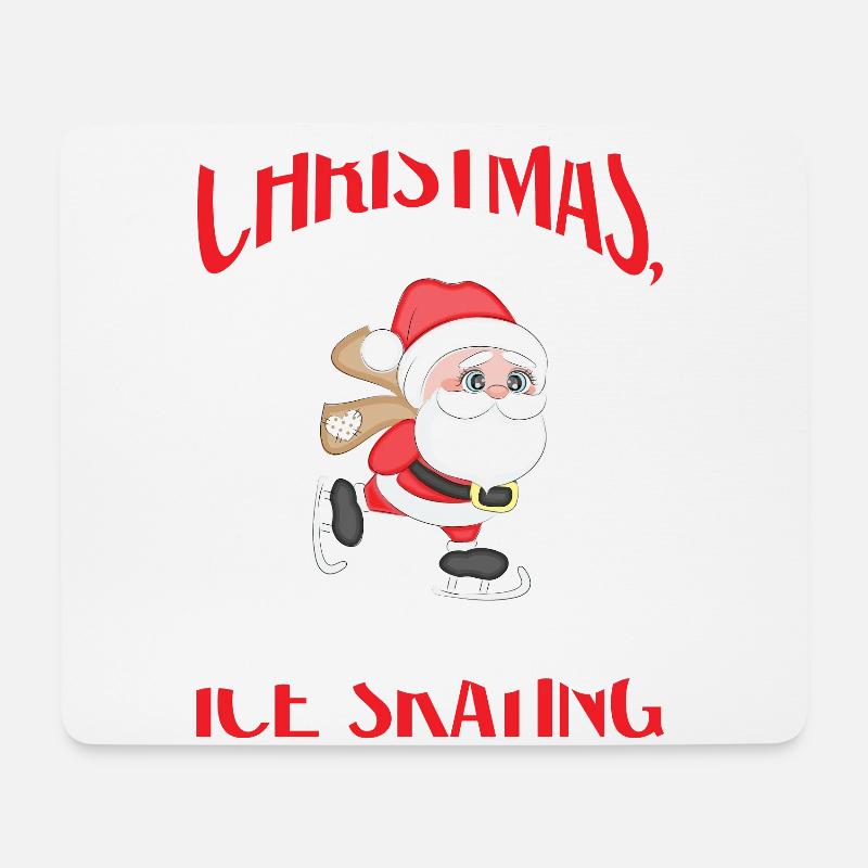 Eislaufen Eiskunstlauf Santa Weihnachten Liebe - Mousepad (Querformat) - Weiß