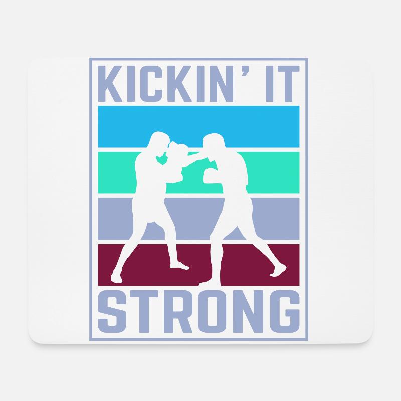 Kickboxer Martial Arts Kickboxing Kickboxen - Mousepad (Querformat) - Weiß