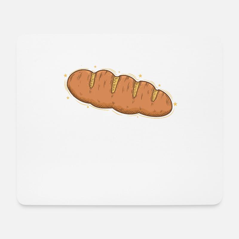 Brot ist leckere Backware - Mousepad (Querformat) - Weiß