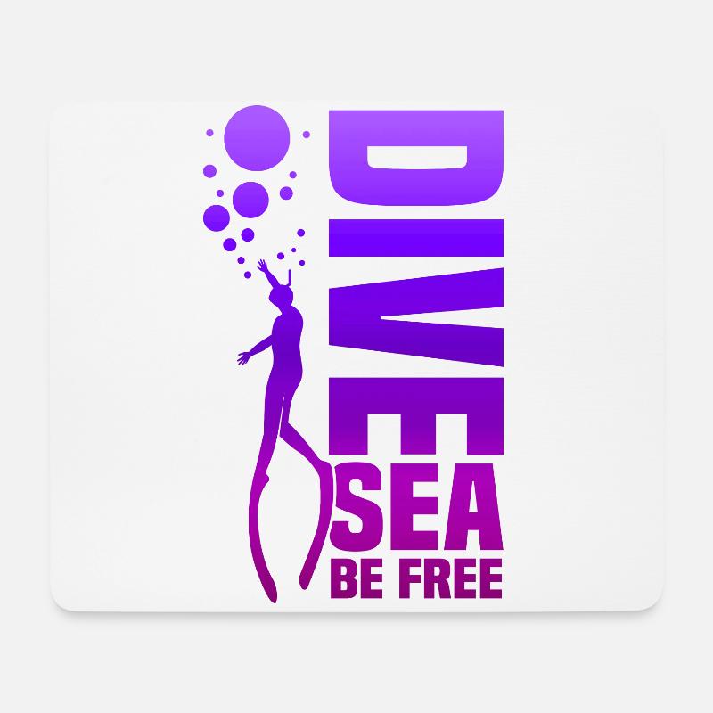 Tauchen, Apnoetauchen, Apnoe No Limit Freediving - Mousepad (Querformat) - Weiß