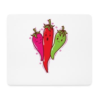 Chilischoten Schärfe Gewürz Scoville - Mousepad (Querformat) - Weiß - Vorne