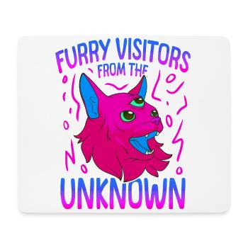 Cat Alien, UFO, UAP, Space, Space Flying Object - Mouse Pad (horizontal) - white - Front