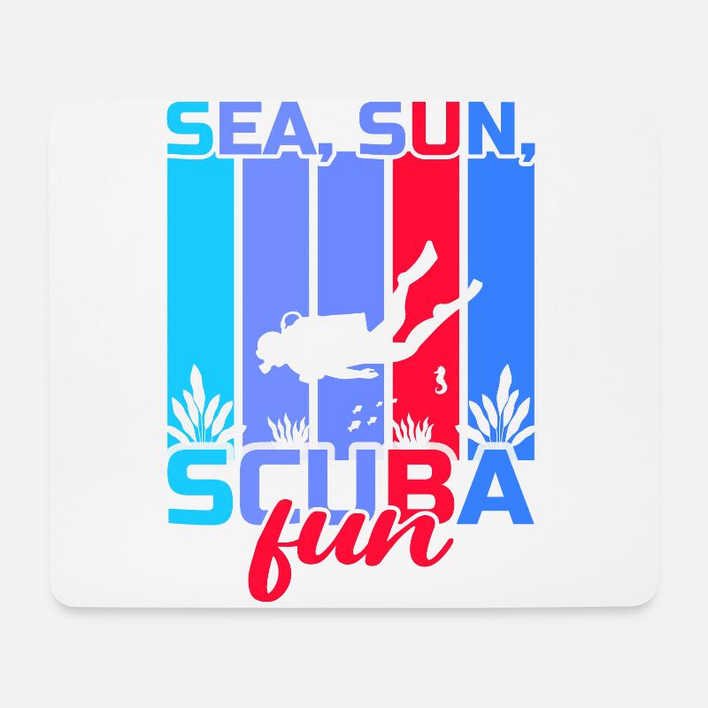 Tauchen, Gerätetauchen, Urlaub Meer Taucher - Mousepad (Querformat) - Weiß