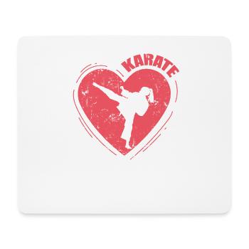 Cœur avec karaté et arts martiaux - Tapis de souris (format paysage) - blanc - Devant