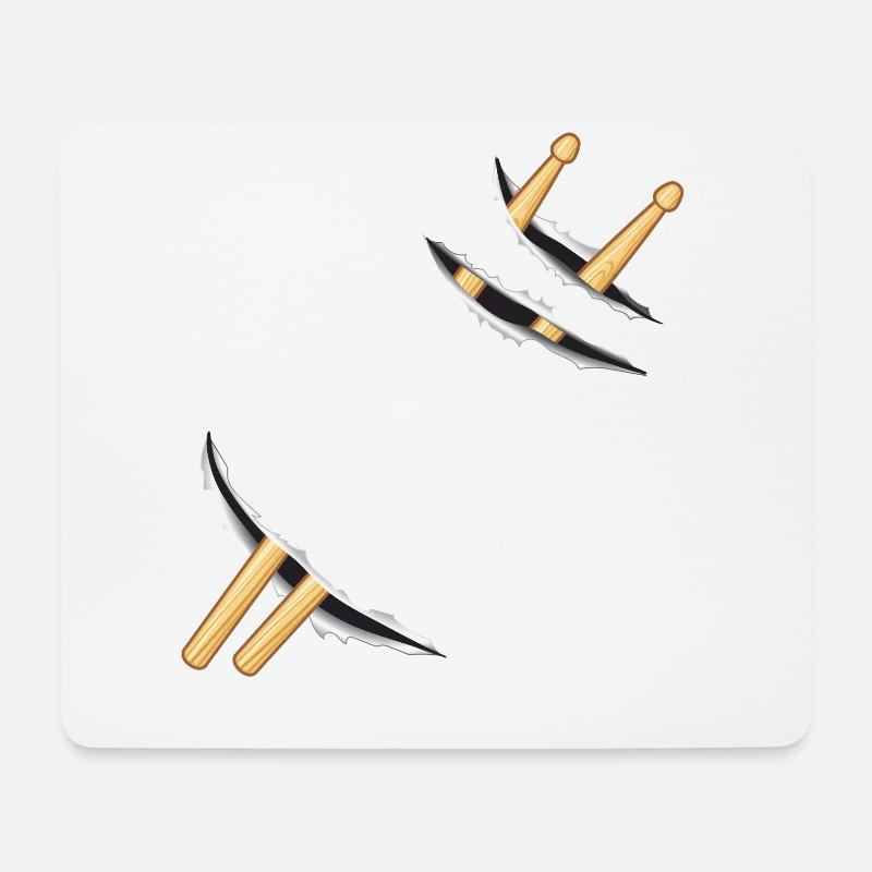 Drums Schlagzeuger Schlagzeugspieler Drummer - Mousepad (Querformat) - Weiß