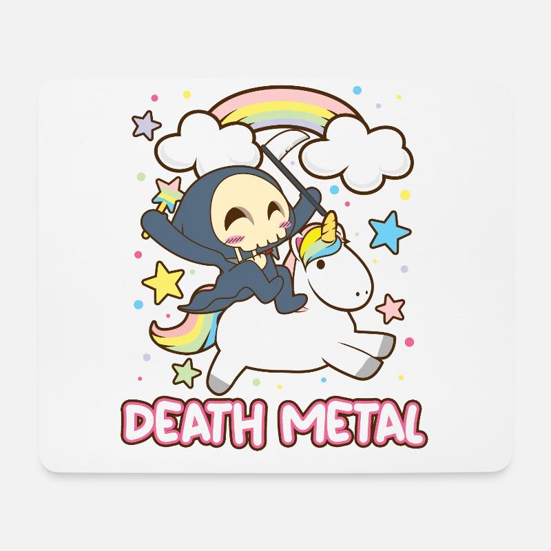 Goth Rock Satan Einhorn Festivals Death Metal - Mousepad (Querformat) - Weiß