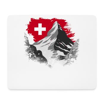 Switzerland Urlaub Skifahren Wandern Berge Schweiz - Mousepad (Querformat) - Weiß - Vorne