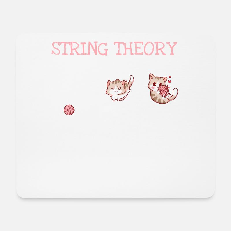 String Theorie Nerd Schrödingers Katze - Mousepad (Querformat) - Weiß