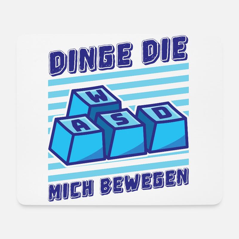 Dinge, die mich bewegen Gaming retro für Zocker - Mousepad (Querformat) - Weiß